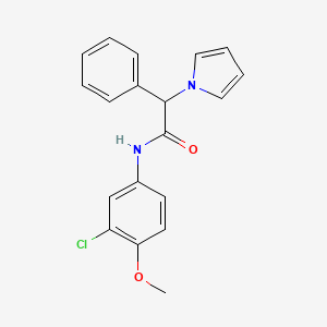 molecular formula C19H17ClN2O2 B2911131 N-(3-chloro-4-methoxyphenyl)-2-phenyl-2-(1H-pyrrol-1-yl)acetamide CAS No. 1286695-64-4