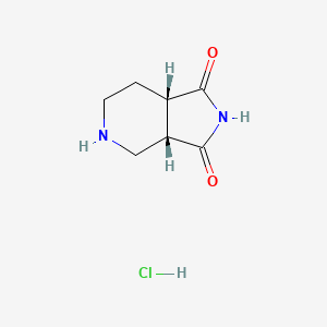 molecular formula C7H11ClN2O2 B2911134 Rac-(3AR,7AR)-octahydro-1H-pyrrolo[3,4-C]pyridine-1,3-dione hydrochloride CAS No. 2089245-60-1