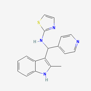 molecular formula C18H16N4S B2911140 N-[(2-methyl-1H-indol-3-yl)-pyridin-4-ylmethyl]-1,3-thiazol-2-amine CAS No. 307543-54-0