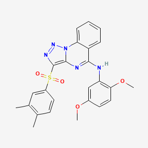 molecular formula C25H23N5O4S B2911147 N-(2,5-DIMETHOXYPHENYL)-3-(3,4-DIMETHYLBENZENESULFONYL)-[1,2,3]TRIAZOLO[1,5-A]QUINAZOLIN-5-AMINE CAS No. 872197-29-0