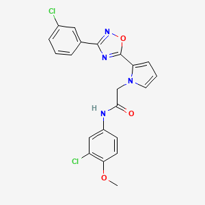 molecular formula C21H16Cl2N4O3 B2911157 N-(3-chloro-4-methoxyphenyl)-2-{2-[3-(3-chlorophenyl)-1,2,4-oxadiazol-5-yl]-1H-pyrrol-1-yl}acetamide CAS No. 1260907-32-1