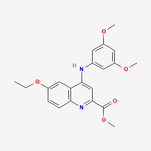 molecular formula C21H22N2O5 B2911174 Methyl 4-[(3,5-dimethoxyphenyl)amino]-6-ethoxyquinoline-2-carboxylate CAS No. 1207056-41-4