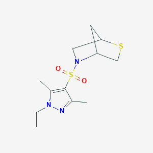 5-((1-ethyl-3,5-dimethyl-1H-pyrazol-4-yl)sulfonyl)-2-thia-5-azabicyclo[2.2.1]heptane