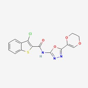 3-chloro-N-(5-(5,6-dihydro-1,4-dioxin-2-yl)-1,3,4-oxadiazol-2-yl)benzo[b]thiophene-2-carboxamide