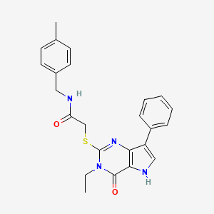 2-[(3-ethyl-4-oxo-7-phenyl-4,5-dihydro-3H-pyrrolo[3,2-d]pyrimidin-2-yl)sulfanyl]-N-(4-methylbenzyl)acetamide