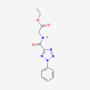 molecular formula C12H13N5O3 B2911203 ethyl 2-(2-phenyl-2H-tetrazole-5-carboxamido)acetate CAS No. 1396798-75-6