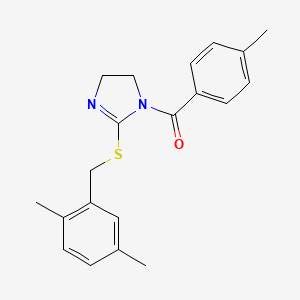 (2-((2,5-dimethylbenzyl)thio)-4,5-dihydro-1H-imidazol-1-yl)(p-tolyl)methanone