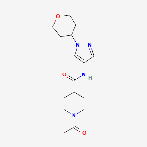 1-acetyl-N-(1-(tetrahydro-2H-pyran-4-yl)-1H-pyrazol-4-yl)piperidine-4-carboxamide