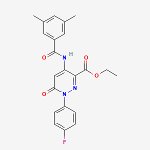 molecular formula C22H20FN3O4 B2911218 Ethyl 4-(3,5-dimethylbenzamido)-1-(4-fluorophenyl)-6-oxo-1,6-dihydropyridazine-3-carboxylate CAS No. 946312-91-0