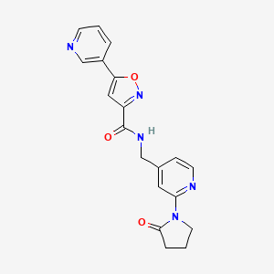 N-((2-(2-oxopyrrolidin-1-yl)pyridin-4-yl)methyl)-5-(pyridin-3-yl)isoxazole-3-carboxamide
