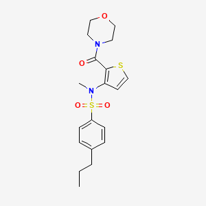 N-methyl-N-(2-(morpholine-4-carbonyl)thiophen-3-yl)-4-propylbenzenesulfonamide