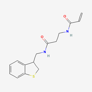 molecular formula C15H18N2O2S B2911233 N-(2,3-Dihydro-1-benzothiophen-3-ylmethyl)-3-(prop-2-enoylamino)propanamide CAS No. 2200963-45-5
