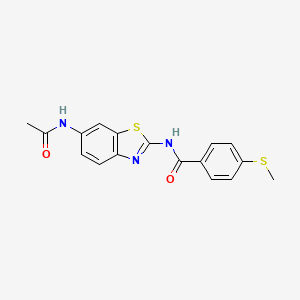 molecular formula C17H15N3O2S2 B2911238 N-(6-acetamidobenzo[d]thiazol-2-yl)-4-(methylthio)benzamide CAS No. 896348-82-6