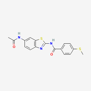 N-(6-acetamidobenzo[d]thiazol-2-yl)-4-(methylthio)benzamide