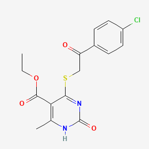 ethyl 4-[2-(4-chlorophenyl)-2-oxoethyl]sulfanyl-6-methyl-2-oxo-1H-pyrimidine-5-carboxylate