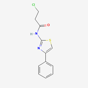 molecular formula C12H11ClN2OS B2911247 3-chloro-N-(4-phenyl-1,3-thiazol-2-yl)propanamide CAS No. 20495-98-1