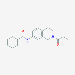 molecular formula C19H26N2O2 B2911256 N-(2-propanoyl-1,2,3,4-tetrahydroisoquinolin-7-yl)cyclohexanecarboxamide CAS No. 955760-04-0