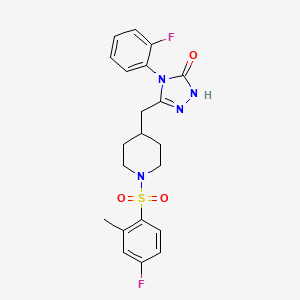3-((1-((4-fluoro-2-methylphenyl)sulfonyl)piperidin-4-yl)methyl)-4-(2-fluorophenyl)-1H-1,2,4-triazol-5(4H)-one
