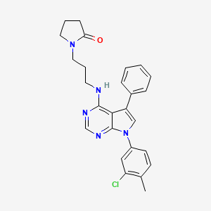 1-(3-{[7-(3-chloro-4-methylphenyl)-5-phenyl-7H-pyrrolo[2,3-d]pyrimidin-4-yl]amino}propyl)pyrrolidin-2-one
