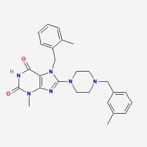 3-Methyl-7-[(2-methylphenyl)methyl]-8-{4-[(3-methylphenyl)methyl]piperazinyl}-1,3,7-trihydropurine-2,6-dione