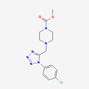 molecular formula C14H17ClN6O2 B2911285 methyl 4-((1-(4-chlorophenyl)-1H-tetrazol-5-yl)methyl)piperazine-1-carboxylate CAS No. 1049458-17-4