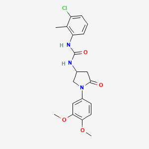 molecular formula C20H22ClN3O4 B2911287 1-(3-Chloro-2-methylphenyl)-3-(1-(3,4-dimethoxyphenyl)-5-oxopyrrolidin-3-yl)urea CAS No. 894020-74-7