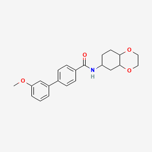 3'-methoxy-N-(octahydrobenzo[b][1,4]dioxin-6-yl)-[1,1'-biphenyl]-4-carboxamide