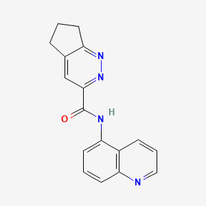 molecular formula C17H14N4O B2911299 N-(quinolin-5-yl)-5H,6H,7H-cyclopenta[c]pyridazine-3-carboxamide CAS No. 2415599-79-8