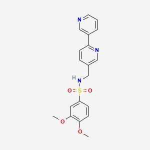 molecular formula C19H19N3O4S B2911300 N-([2,3'-bipyridin]-5-ylmethyl)-3,4-dimethoxybenzenesulfonamide CAS No. 2034436-40-1