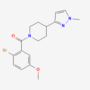 molecular formula C17H20BrN3O2 B2911302 (2-bromo-5-methoxyphenyl)(4-(1-methyl-1H-pyrazol-3-yl)piperidin-1-yl)methanone CAS No. 2034459-37-3