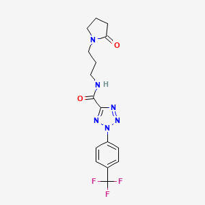 molecular formula C16H17F3N6O2 B2911304 N-(3-(2-oxopyrrolidin-1-yl)propyl)-2-(4-(trifluoromethyl)phenyl)-2H-tetrazole-5-carboxamide CAS No. 1396844-45-3