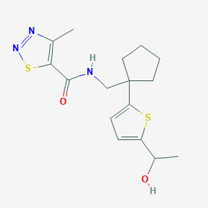 N-((1-(5-(1-hydroxyethyl)thiophen-2-yl)cyclopentyl)methyl)-4-methyl-1,2,3-thiadiazole-5-carboxamide