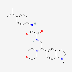 molecular formula C26H34N4O3 B2911310 N1-(4-isopropylphenyl)-N2-(2-(1-methylindolin-5-yl)-2-morpholinoethyl)oxalamide CAS No. 921924-80-3