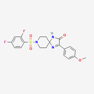 molecular formula C20H19F2N3O4S B2911312 8-((2,4-Difluorophenyl)sulfonyl)-3-(4-methoxyphenyl)-1,4,8-triazaspiro[4.5]dec-3-en-2-one CAS No. 1190019-49-8