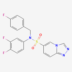 molecular formula C19H13F3N4O2S B2911336 N-(3,4-difluorophenyl)-N-[(4-fluorophenyl)methyl]-[1,2,4]triazolo[4,3-a]pyridine-6-sulfonamide CAS No. 1251560-73-2