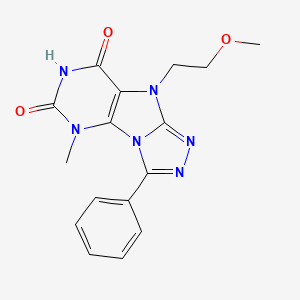 molecular formula C16H16N6O3 B2911341 9-(2-methoxyethyl)-5-methyl-3-phenyl-5H-[1,2,4]triazolo[4,3-e]purine-6,8(7H,9H)-dione CAS No. 921830-06-0