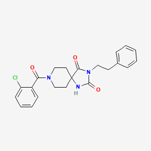 B2911358 8-(2-Chlorobenzoyl)-3-phenethyl-1,3,8-triazaspiro[4.5]decane-2,4-dione CAS No. 1021101-46-1