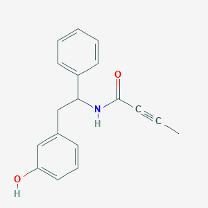 molecular formula C18H17NO2 B2911361 N-[2-(3-Hydroxyphenyl)-1-phenylethyl]but-2-ynamide CAS No. 2411242-07-2