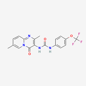 molecular formula C18H15F3N4O3 B2911369 1-(2,7-dimethyl-4-oxo-4H-pyrido[1,2-a]pyrimidin-3-yl)-3-(4-(trifluoromethoxy)phenyl)urea CAS No. 1060351-39-4