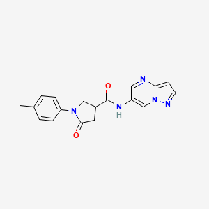 molecular formula C19H19N5O2 B2911372 N-(2-methylpyrazolo[1,5-a]pyrimidin-6-yl)-5-oxo-1-(p-tolyl)pyrrolidine-3-carboxamide CAS No. 1788543-18-9