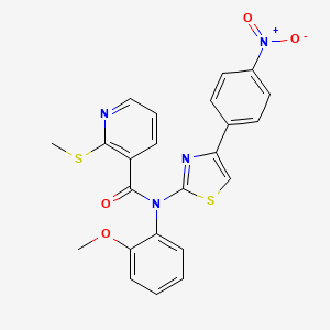 N-(2-methoxyphenyl)-2-methylsulfanyl-N-[4-(4-nitrophenyl)-1,3-thiazol-2-yl]pyridine-3-carboxamide