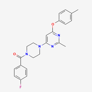 molecular formula C23H23FN4O2 B2911374 (4-Fluorophenyl)(4-(2-methyl-6-(p-tolyloxy)pyrimidin-4-yl)piperazin-1-yl)methanone CAS No. 946249-12-3