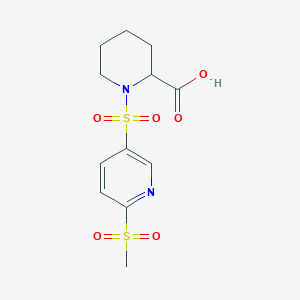 1-(6-Methylsulfonylpyridin-3-yl)sulfonylpiperidine-2-carboxylic acid