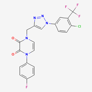 1-[[1-[4-Chloro-3-(trifluoromethyl)phenyl]triazol-4-yl]methyl]-4-(4-fluorophenyl)pyrazine-2,3-dione