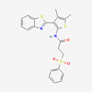 N-(3-(benzo[d]thiazol-2-yl)-4,5-dimethylthiophen-2-yl)-3-(phenylsulfonyl)propanamide