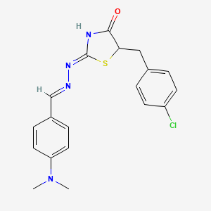 (Z)-5-(4-chlorobenzyl)-2-((E)-(4-(dimethylamino)benzylidene)hydrazono)thiazolidin-4-one