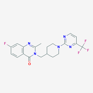 7-Fluoro-2-methyl-3-[[1-[4-(trifluoromethyl)pyrimidin-2-yl]piperidin-4-yl]methyl]quinazolin-4-one