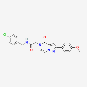 molecular formula C22H19ClN4O3 B2911422 N-(4-chlorobenzyl)-2-[2-(4-methoxyphenyl)-4-oxopyrazolo[1,5-a]pyrazin-5(4H)-yl]acetamide CAS No. 941938-31-4