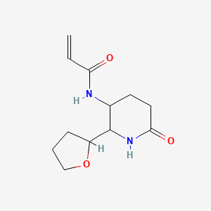 molecular formula C12H18N2O3 B2911438 N-[6-Oxo-2-(oxolan-2-yl)piperidin-3-yl]prop-2-enamide CAS No. 2174571-50-5