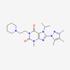 7-isopropyl-3-methyl-1-(2-(piperidin-1-yl)ethyl)-8-(3,4,5-trimethyl-1H-pyrazol-1-yl)-1H-purine-2,6(3H,7H)-dione
